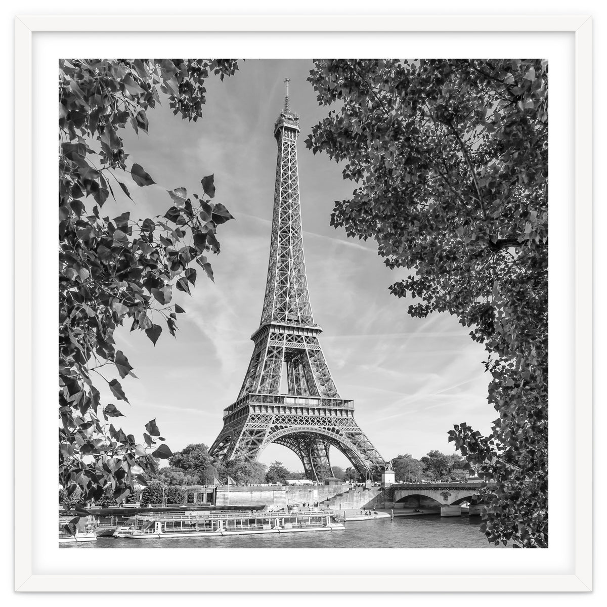 PARIS Eiffel Tower & River Seine | Monochrome