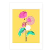 The Rare Bloom, Abstract Nature Floral Graphic, Eclectic Bohemian Modern, Pop of Color Illustration (Print Only)