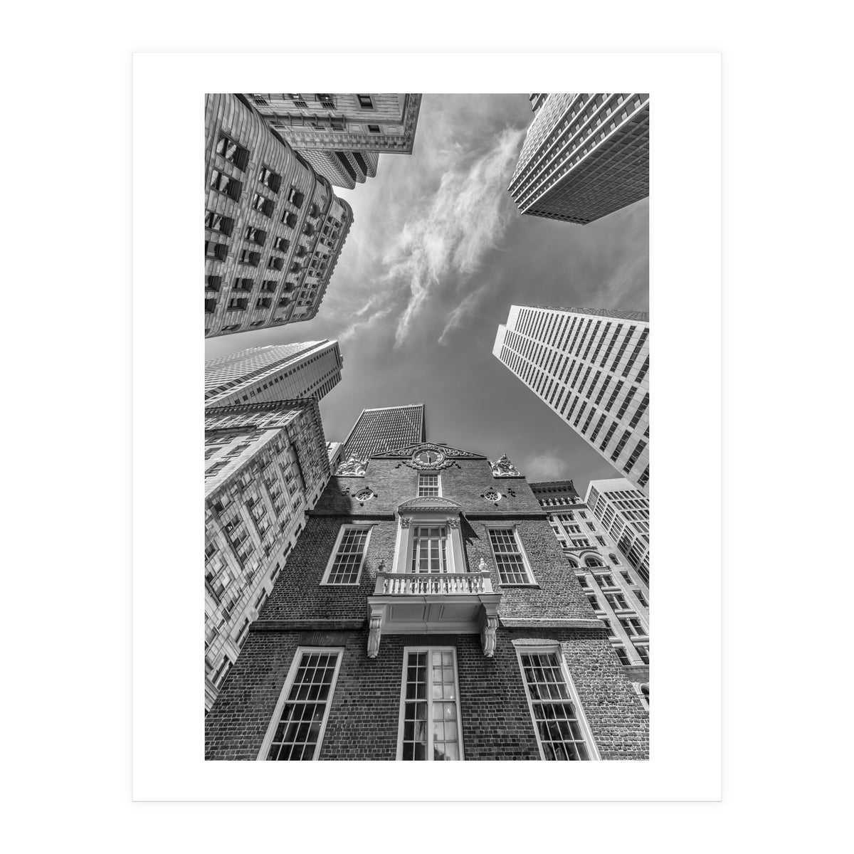 BOSTON Old State House and Skyscraper (Print Only)