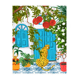 Cheetah Home, Morocco Architecture Illustration, Greece Cats Tropical Urban Jungle Pomegranate  (Print Only) thumbnail