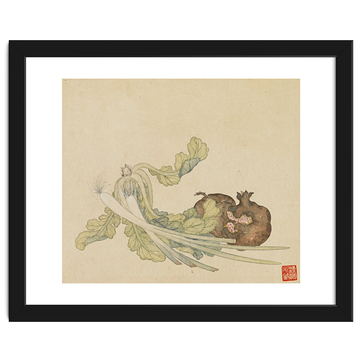 Wang Chengyu ~flowers, Vegetables, Pomegranates, Onions, Chinese Cabbage, Vegetables