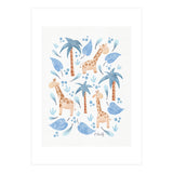 Jungle Giraffes | Blue (Print Only) thumbnail