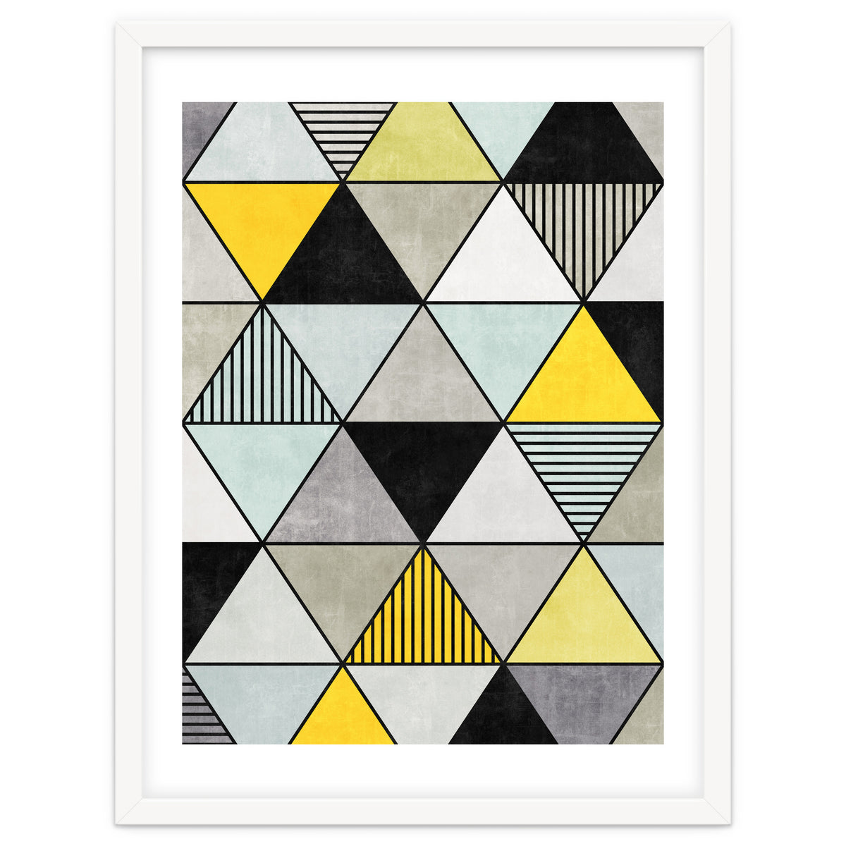 Colorful Concrete Triangles 2 - Yellow, Blue, Grey