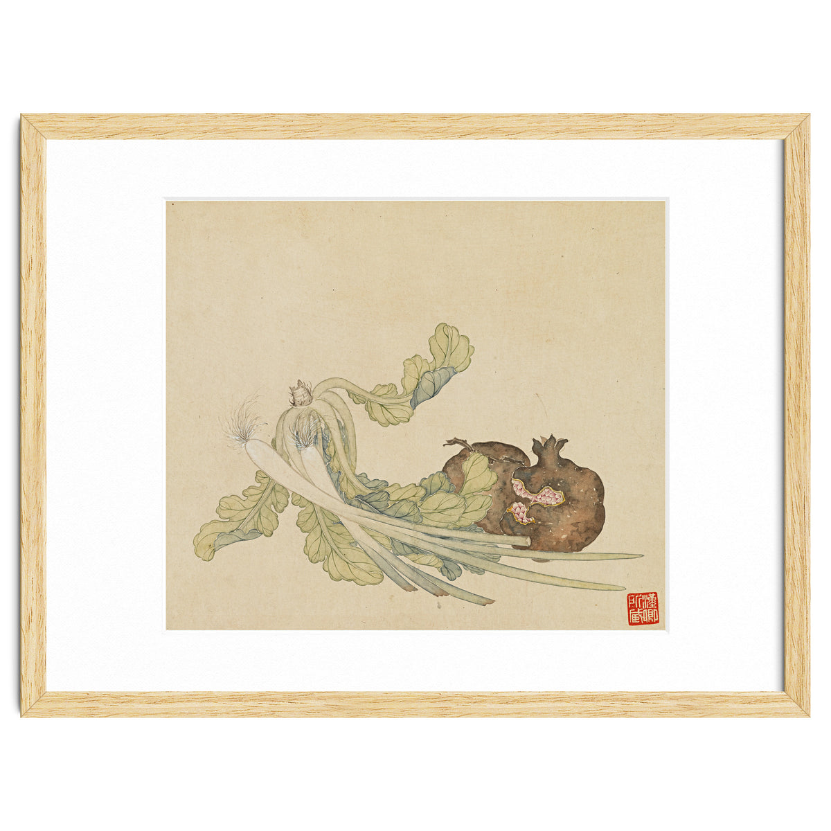 Wang Chengyu ~flowers, Vegetables, Pomegranates, Onions, Chinese Cabbage, Vegetables