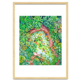 Tropical Vacay | Rainforest Jungle Botanical Lush Nature | Summer Lake People Swim | Boho Painting thumbnail