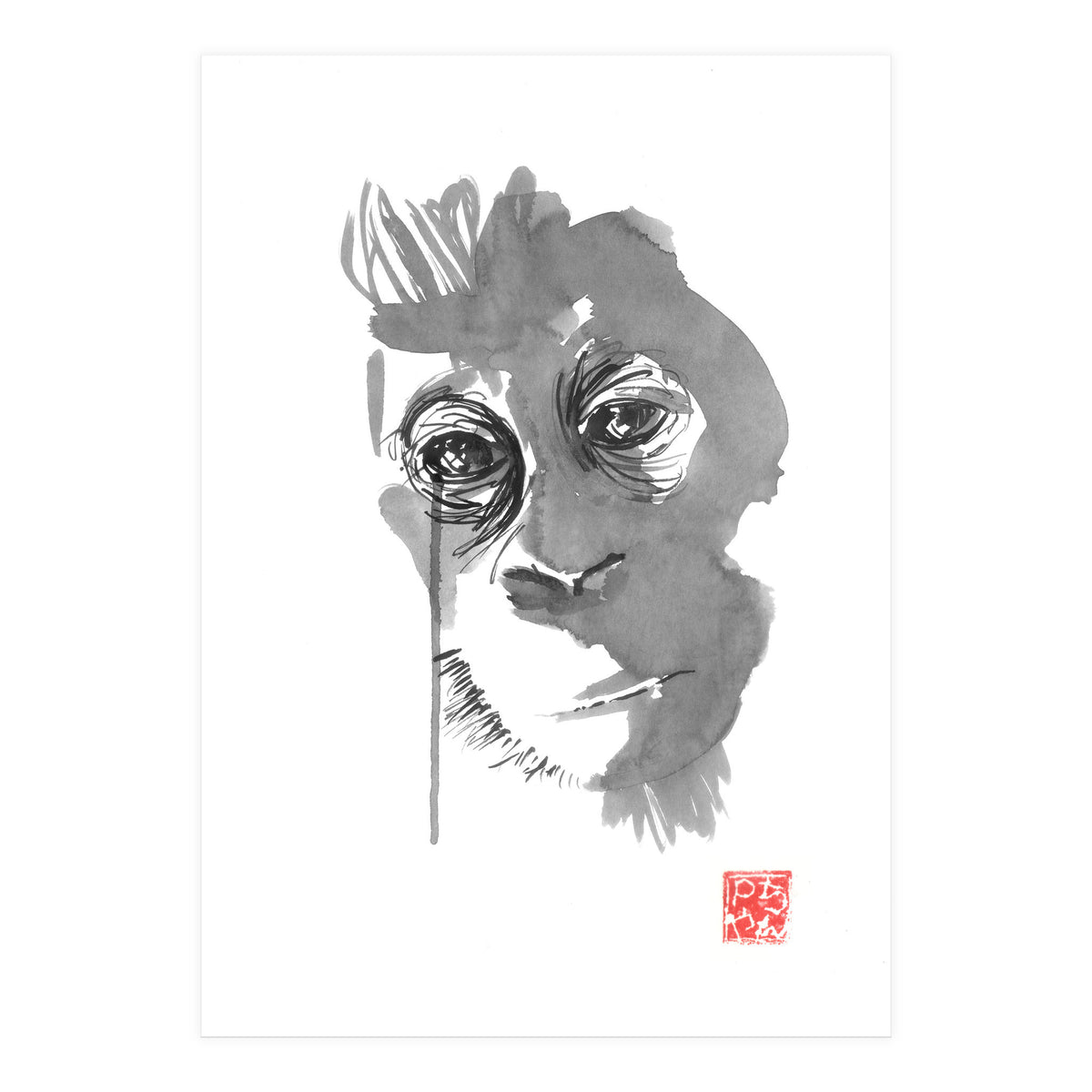 Cryinbg Orangutan (Print Only)