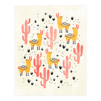 Yellow Llamas Red Cacti (Print Only)