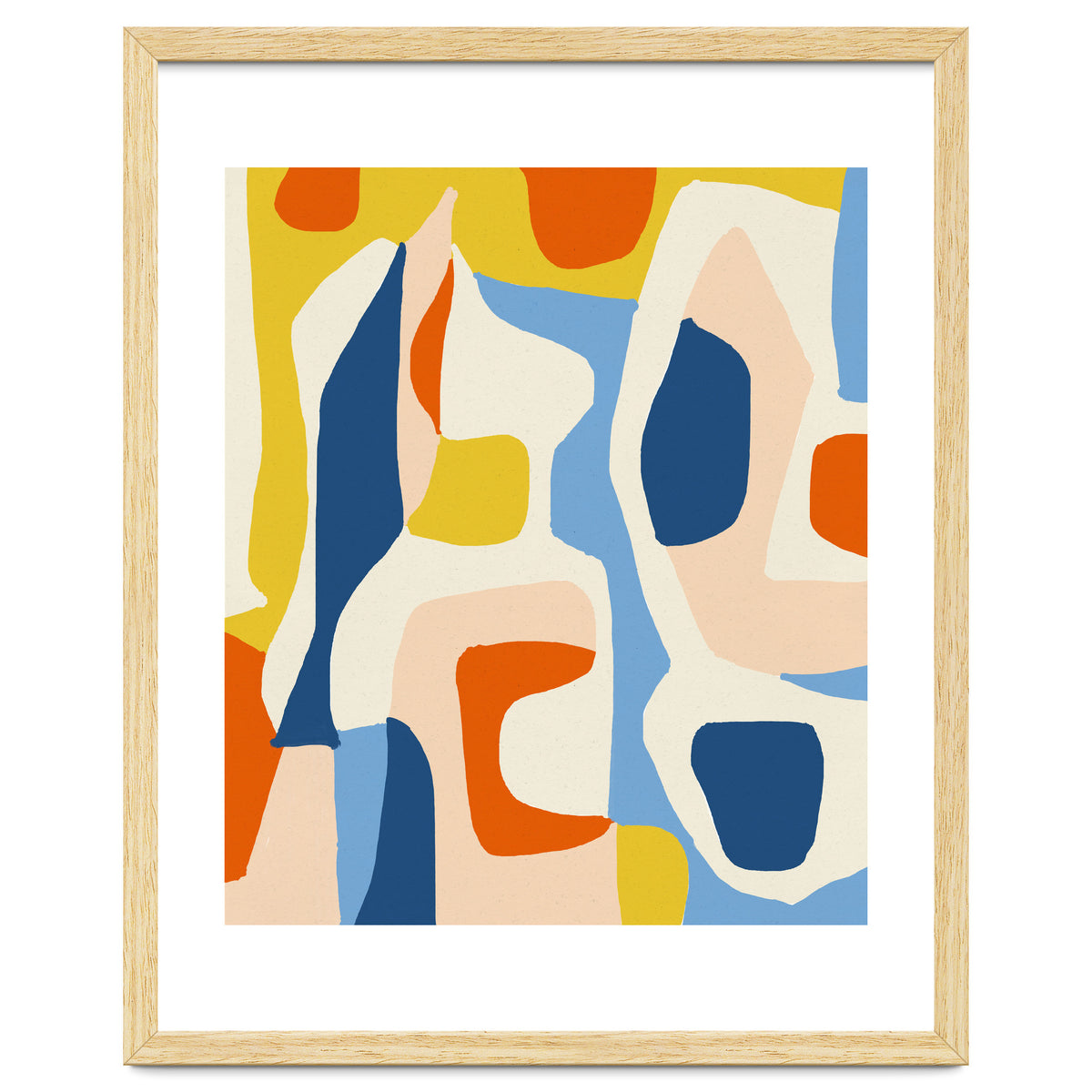 Me & Mine, Abstract Bohemian Pastel Shapes Painting, Eclectic Colorful Graphic Design