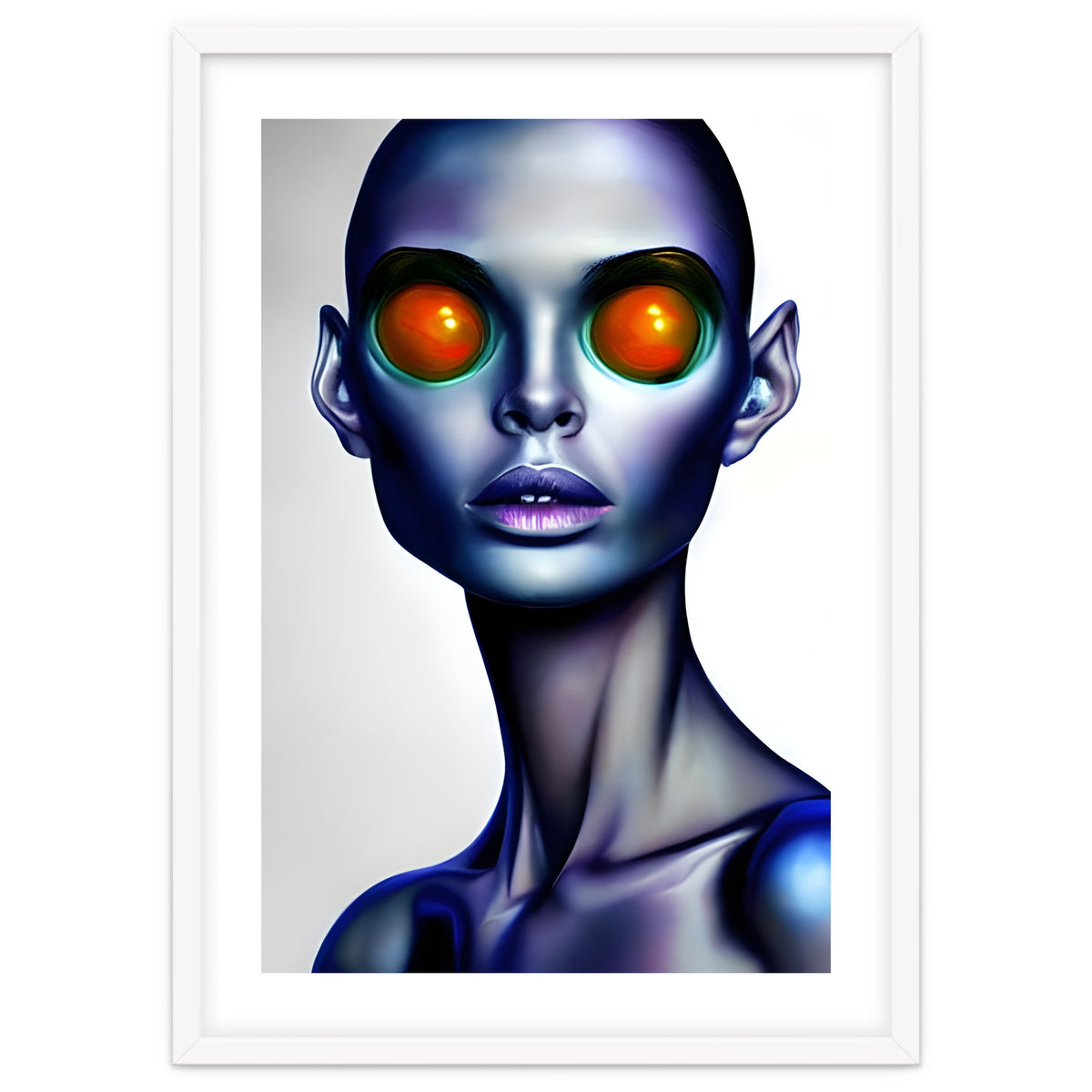 Strange Alien Woman Portrait Face AI Art