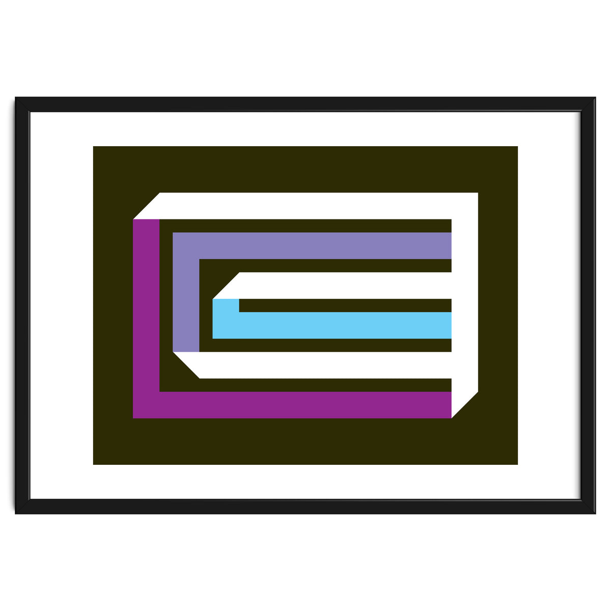 Geometric Shapes No. 35 -  brown, blue & lilac