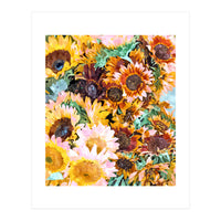 Summer Sunflowers, Modern Bohemian Urban Jungle Paint (Print Only)