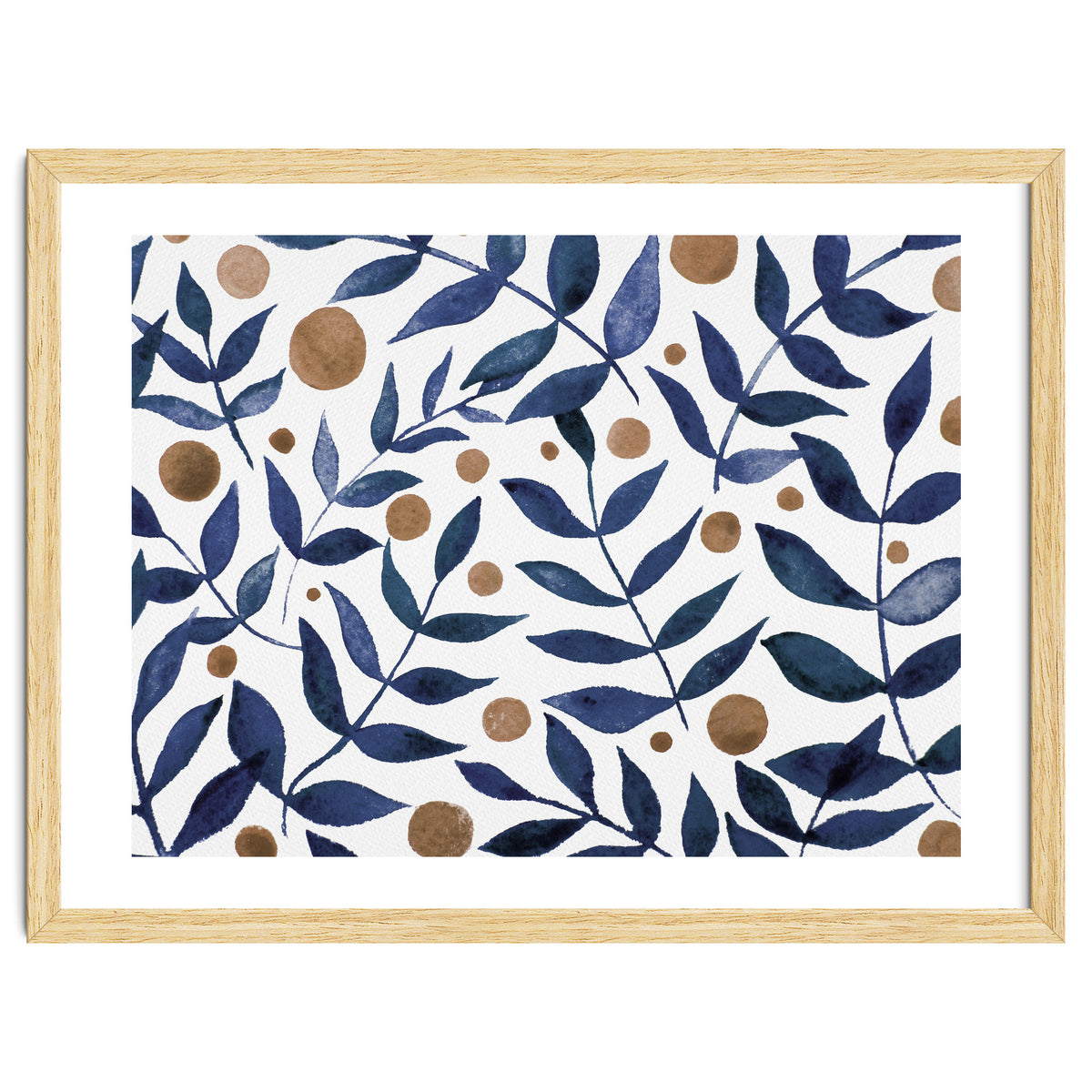 Watercolor Indigo Branches