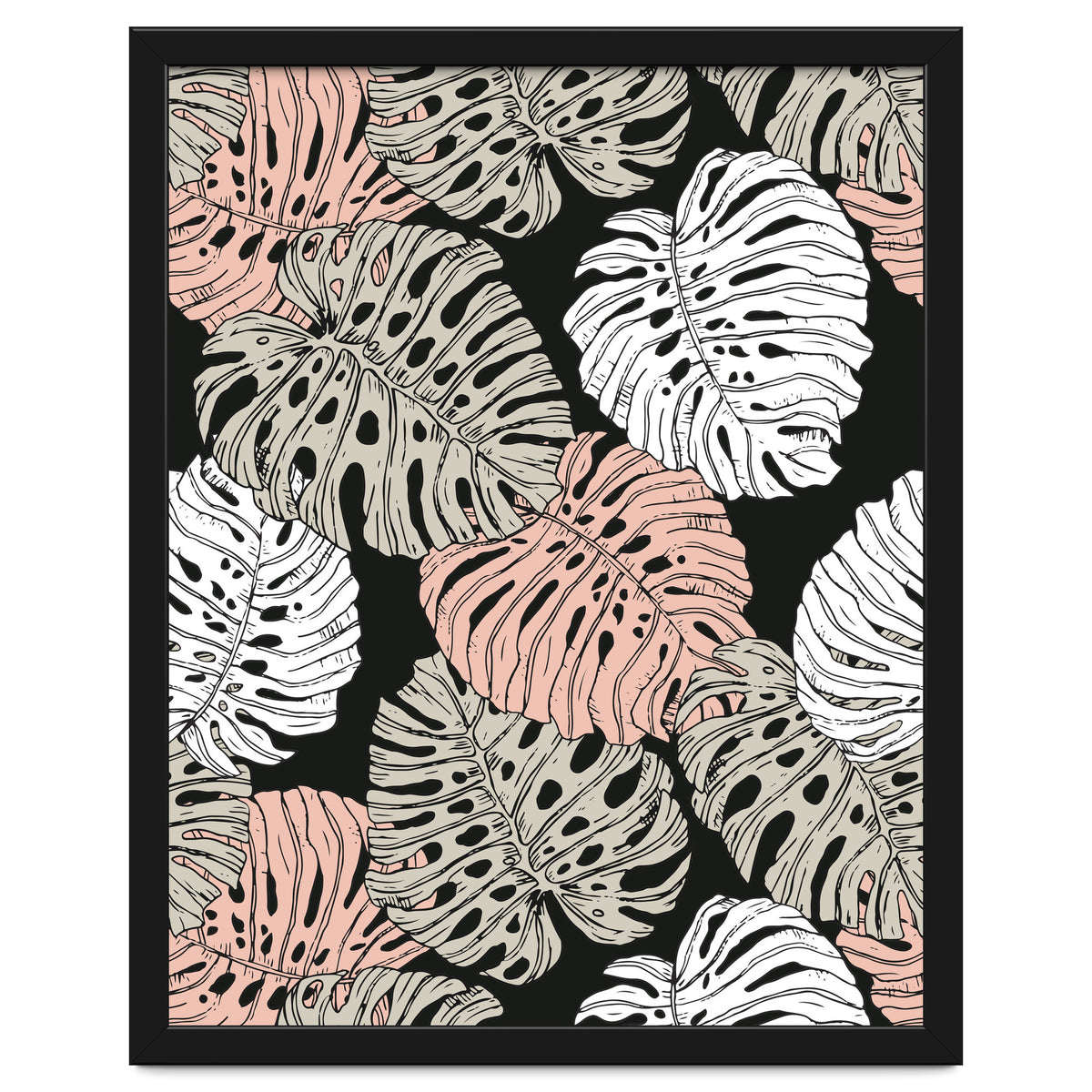 Monstera in the darkness of the jungle