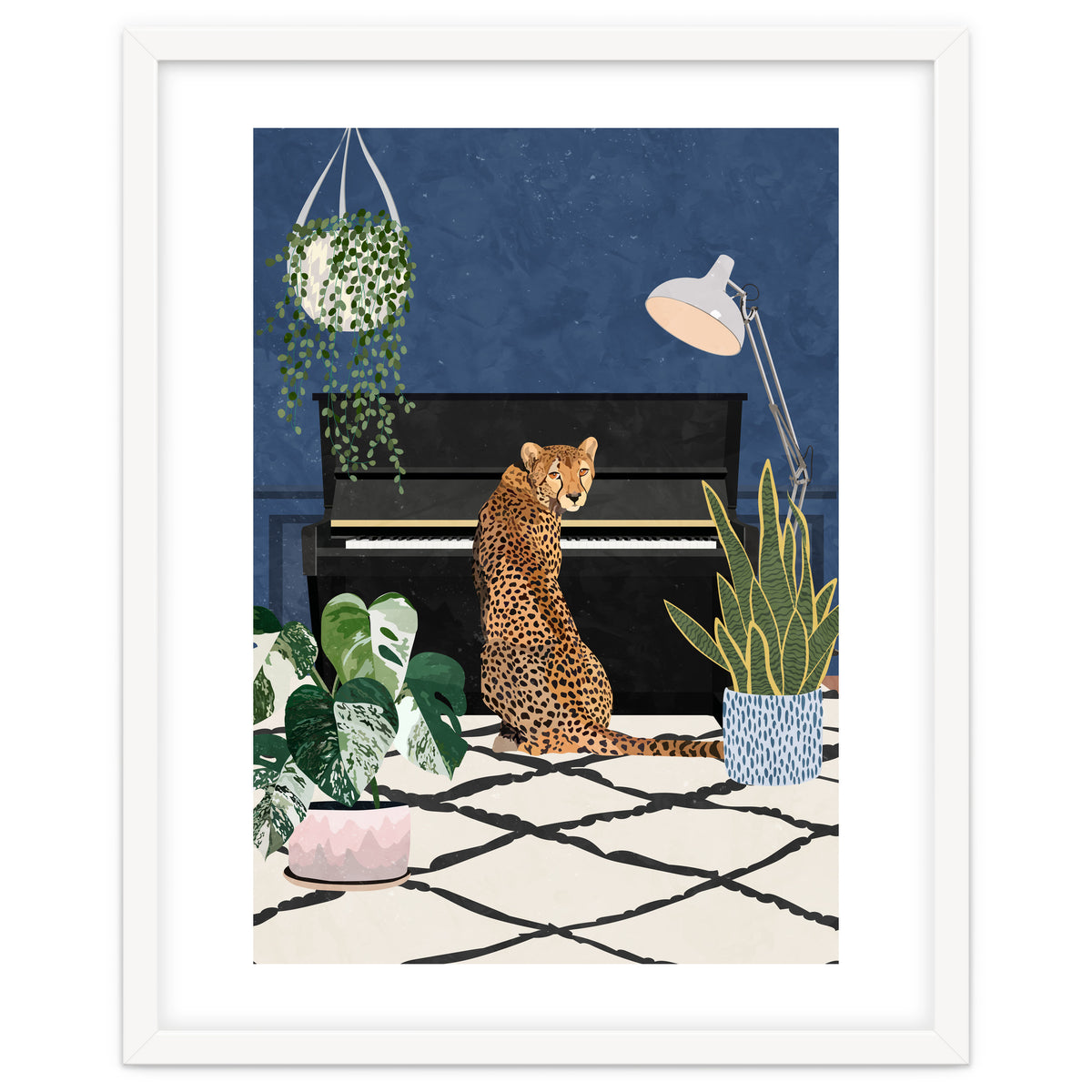 Cheetah playing the piano