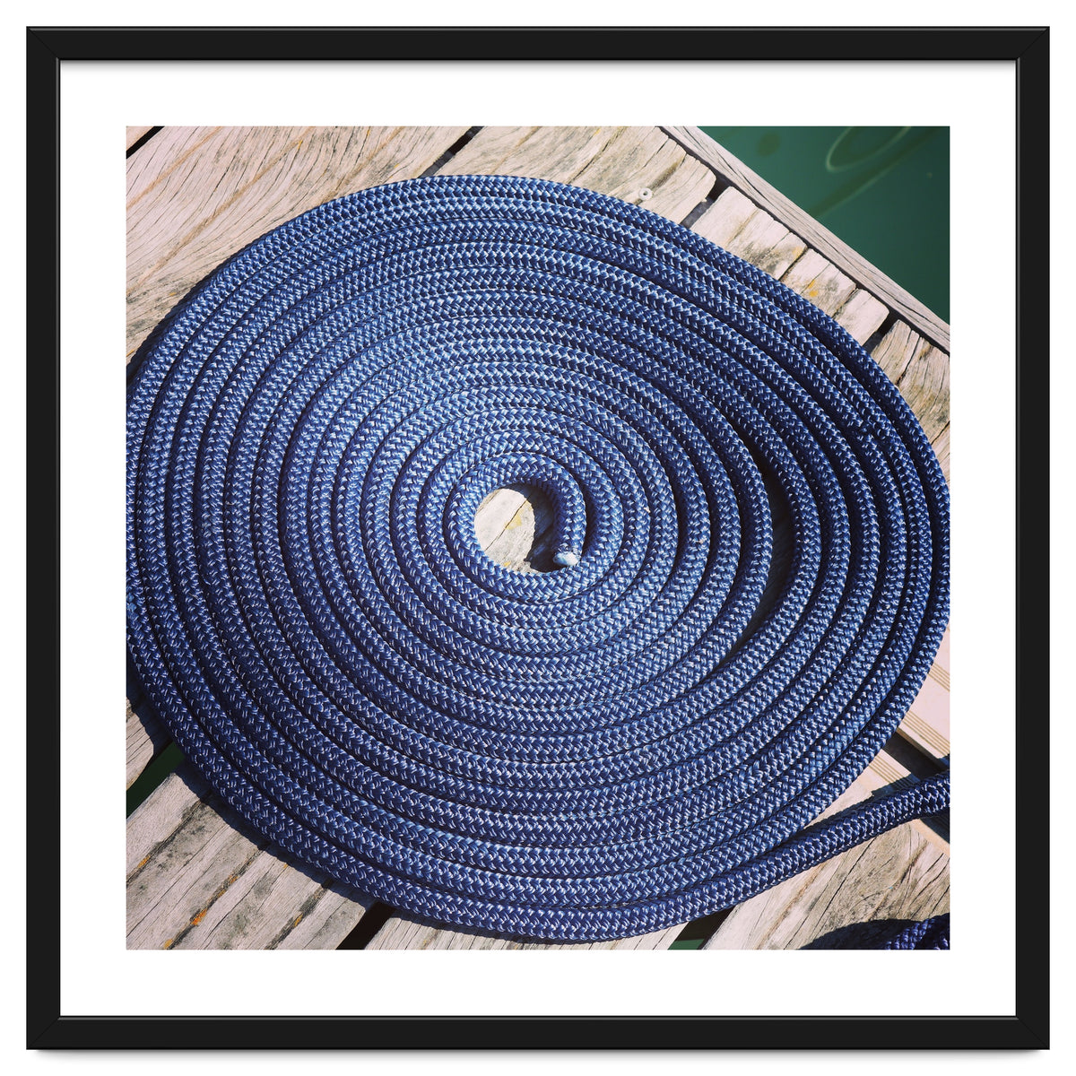 Blue rope coil