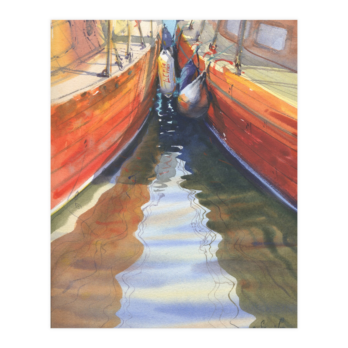 Yachts in the port (Print Only)