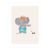 Baby Elephant And Duck (Print Only)