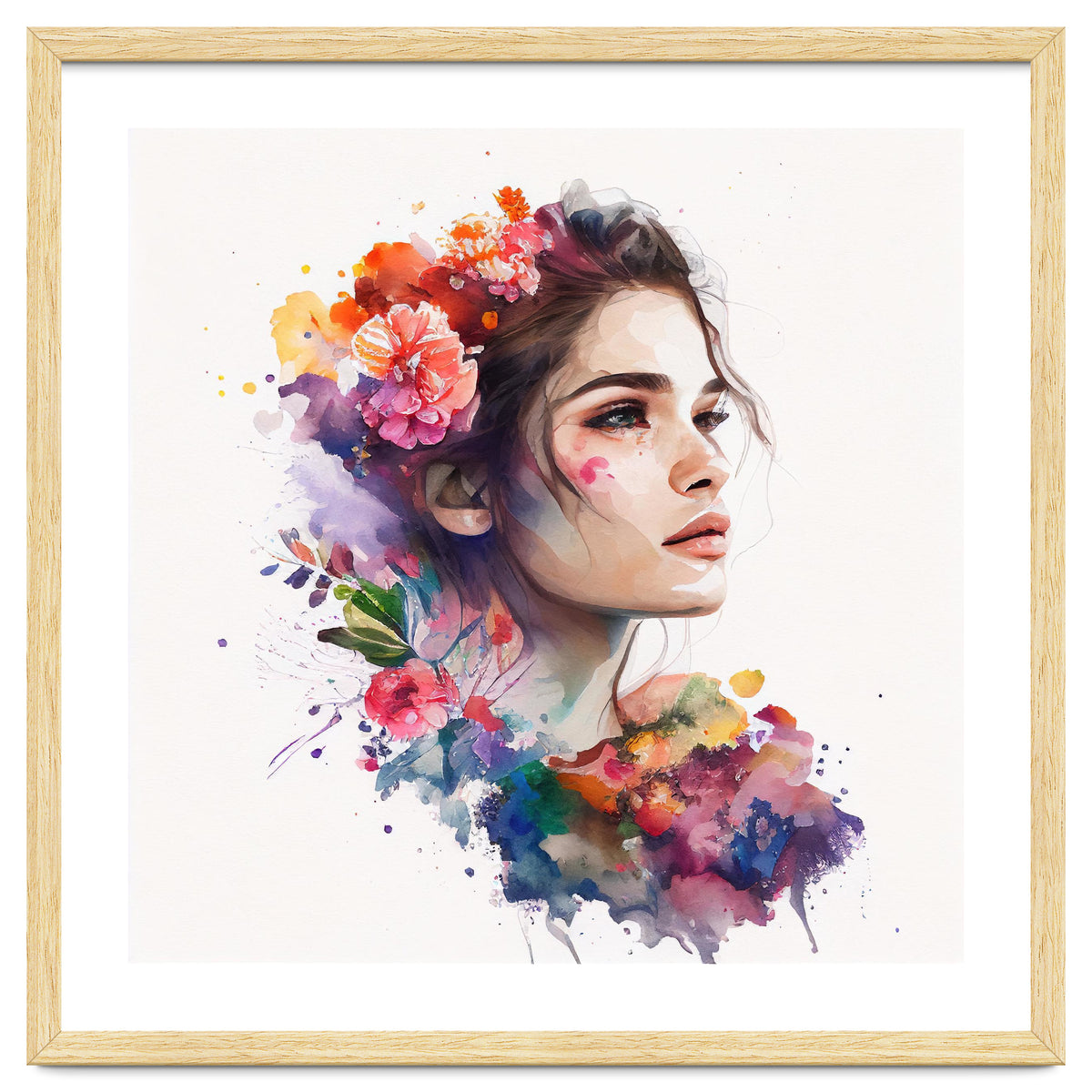 Watercolor Tropical Woman #19