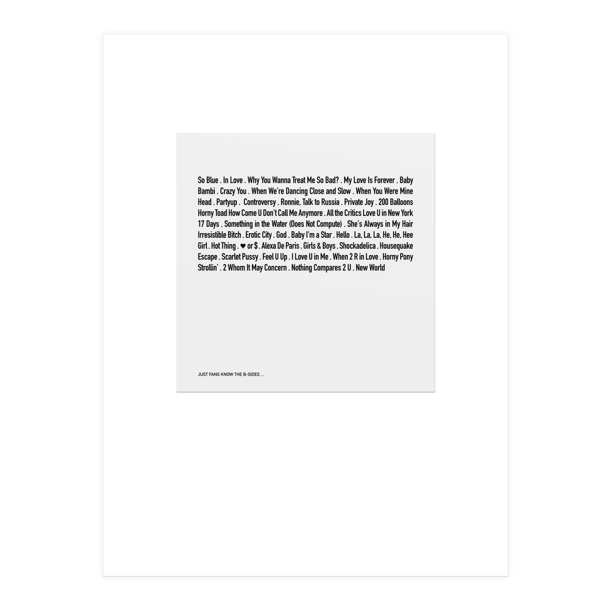 JUST PRINCE (Print Only)