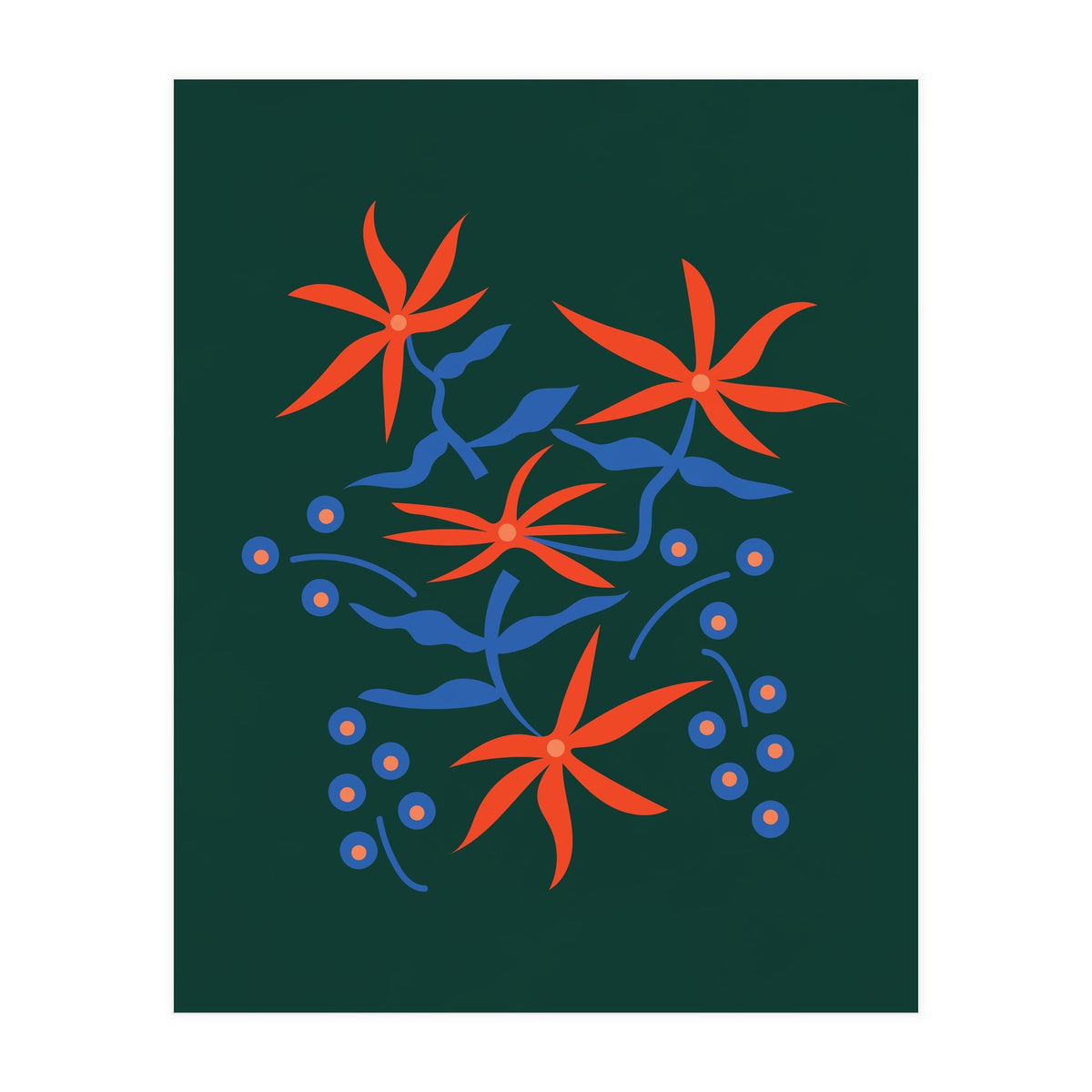 Abstract Retro Botanical Art (Print Only)