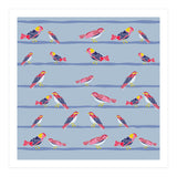 Colorful birds on a wire pattern (Print Only) thumbnail