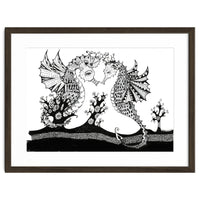 Seahorse Dragons Love Illustration