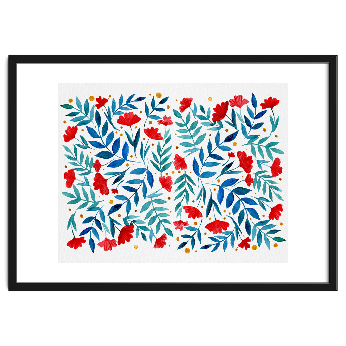 Magical garden - red and turquoise