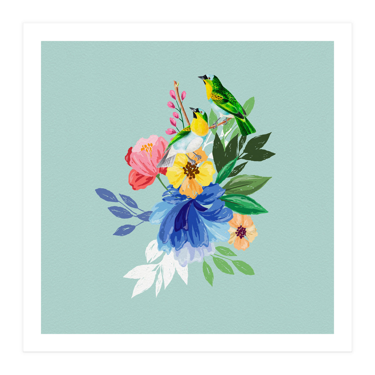 Flowers And Birds (Print Only)