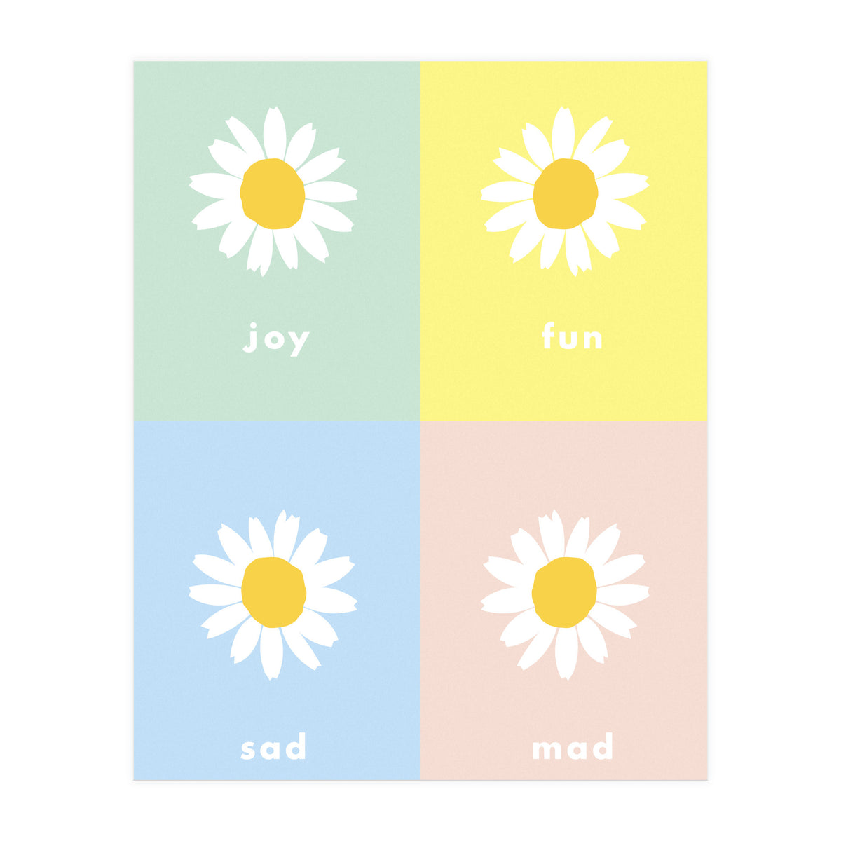 emotions - colorful - pop flower - joy - mad- sad - fun (Print Only)