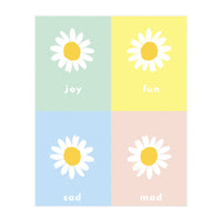 emotions - colorful - pop flower - joy - mad- sad - fun (Print Only)