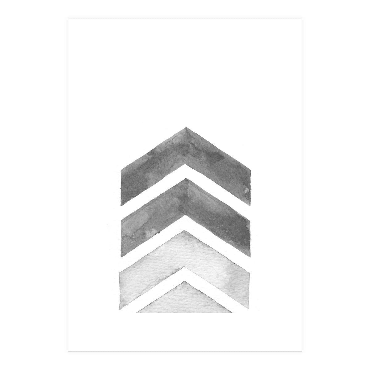 Grey Watercolor Chevron (Print Only)