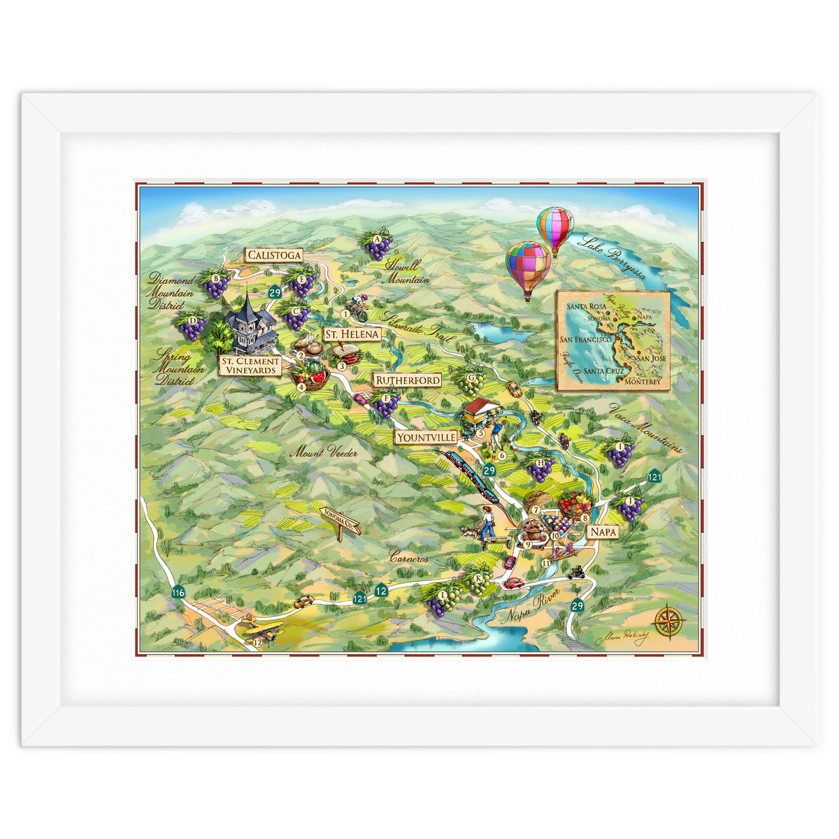 Napa Valley Illustrated Map