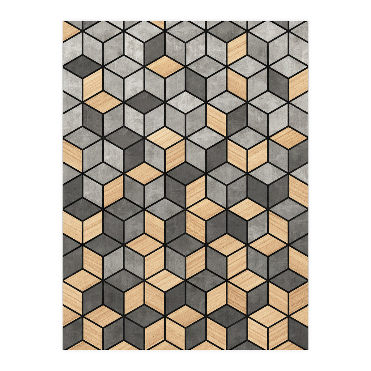 Concrete and Wood Cubes (Print Only)