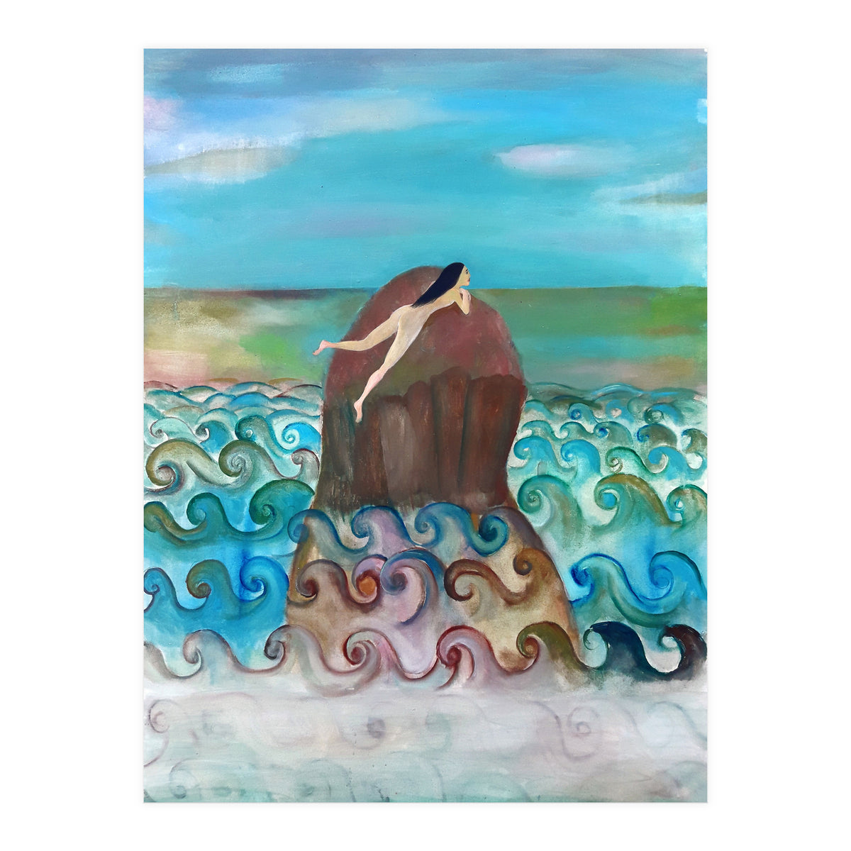 Chica Tomando Sol (Print Only)