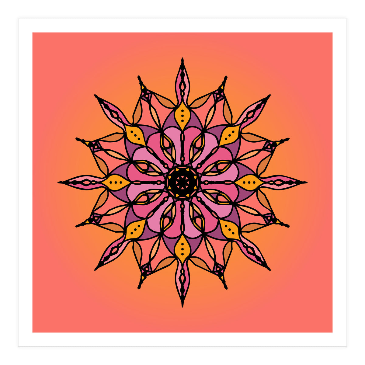 SUNSET CORAL MANDALA (Print Only)