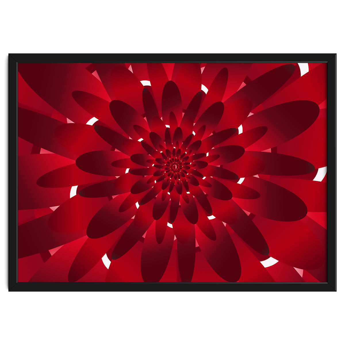 Abstract Modern Red Floral Design Art