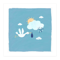 Baby Stork And Sun (Print Only)
