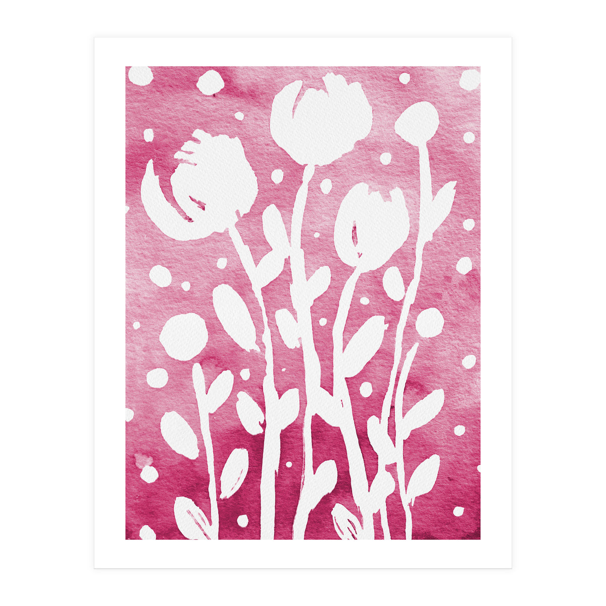 Abstract Flowers Pink (Print Only)