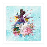 Floral Hornbill Blue (Print Only) thumbnail