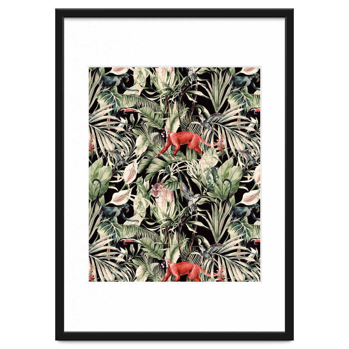 Animals In The Dark Of The Jungle