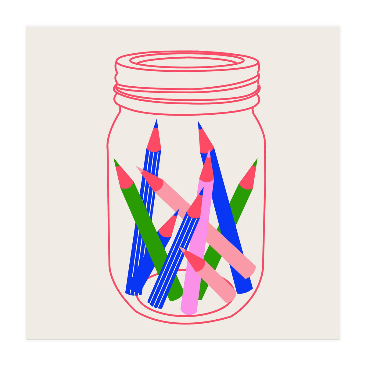 Jar Of Pencils (Print Only)