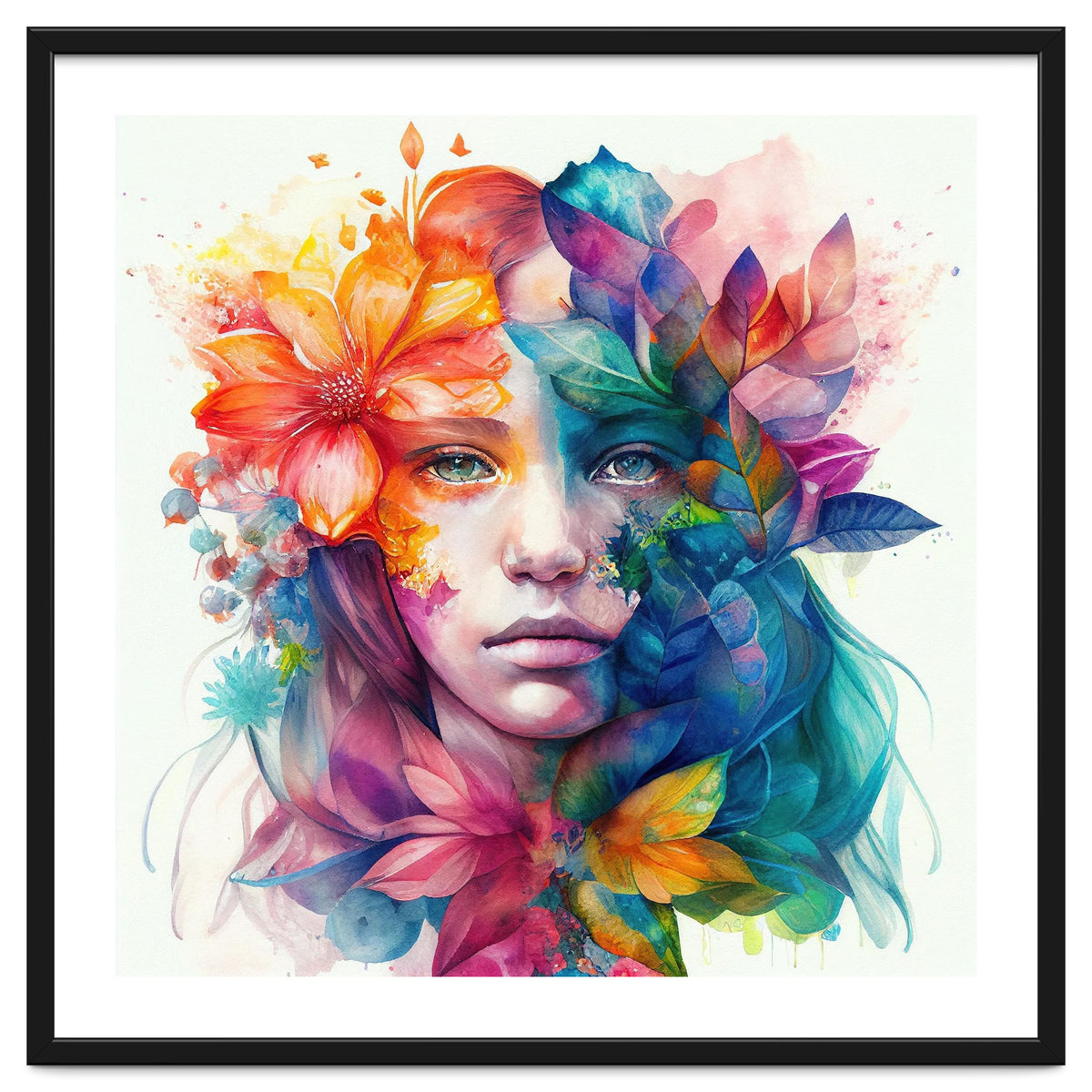 Watercolor Tropical Woman #8