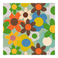 70s Flowers Blue (Print Only)
