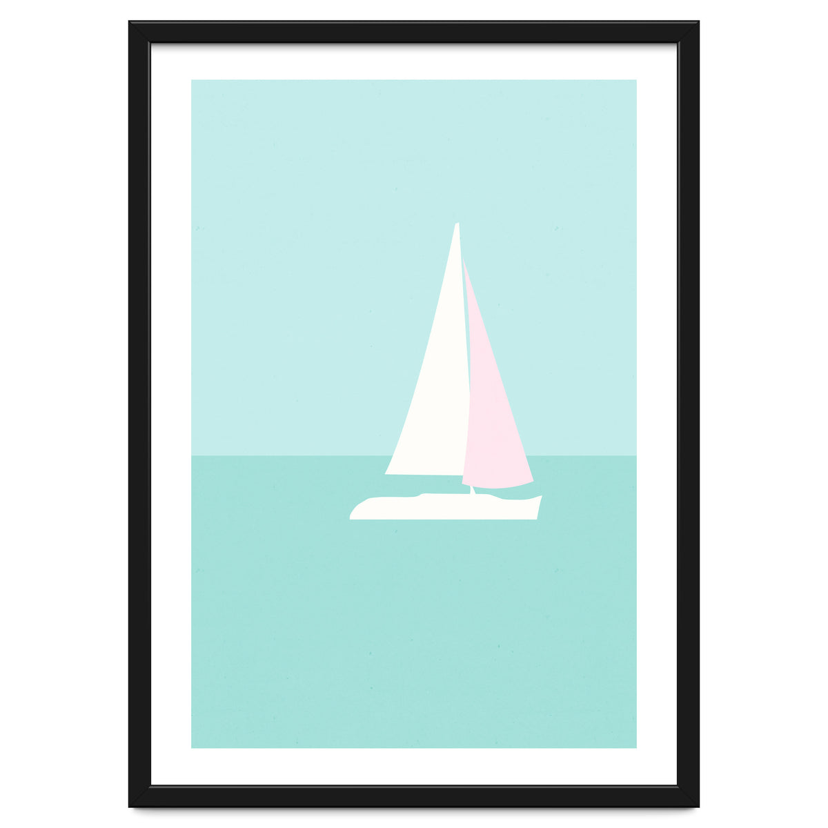 Minimal Sailboat - Turquoise Coast