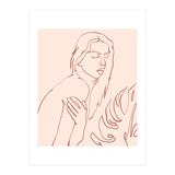 Lueur, Tropical Nude Modern Bohemian Woman Line Art, Minimal Scandinavian Sketch Blush Drawing (Print Only) thumbnail