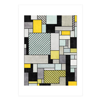 Random Concrete Pattern - Yellow, Blue, Grey (Print Only)