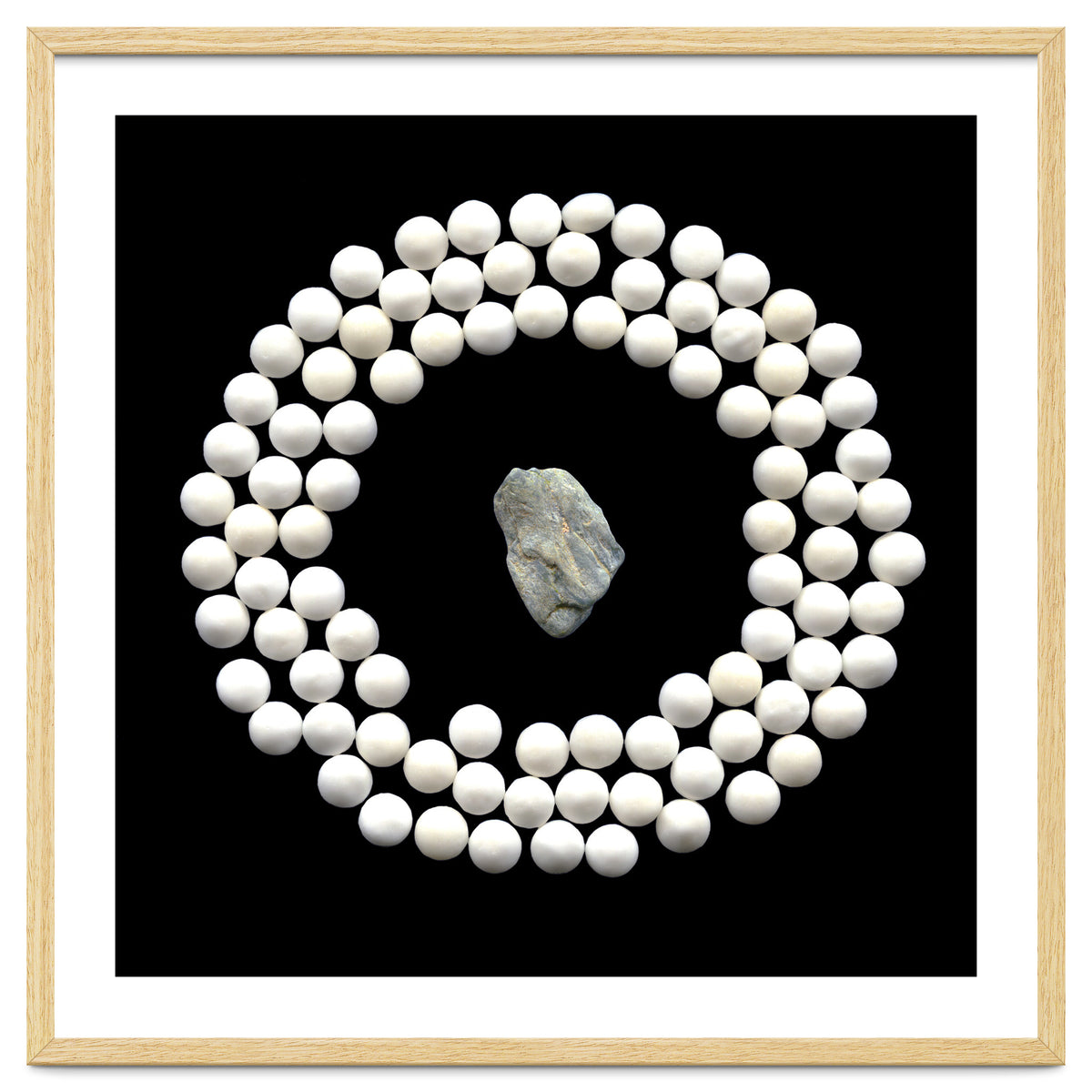 White pearls and stone