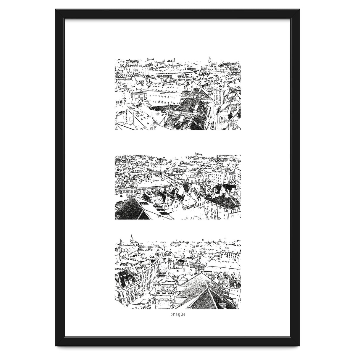 Prague print in black