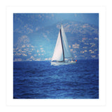 White sailed yacht (Print Only) thumbnail