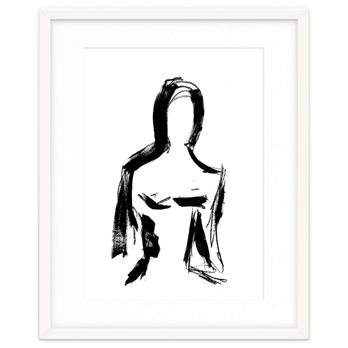 Abstract Monochrome Female Figure